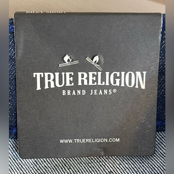 TRUE RELIGION- NWT Sz 27 RILEY MID-RISE BERMUDA Dark Wash Denim Jeans R- $159.00 - Picture 6 of 12